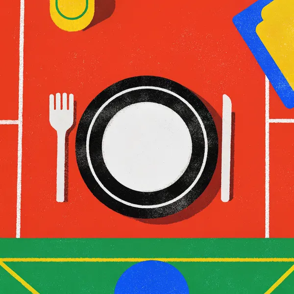 A bowl of colored plates like a meal